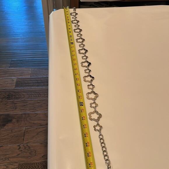 Gold Tone Boho Open Flower Concho Metal Chain Link Belt OS One Size - Picture 10 of 11